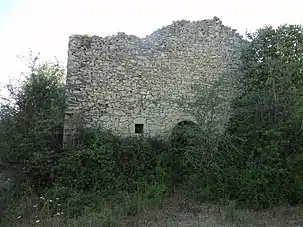 Corps de logis du château des Graves, aujourd’hui envahi par la végétation.