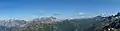 Vue de la chaîne des Fiz et du Buet depuis le Brévent dans les Aiguilles Rouges au sud-est.