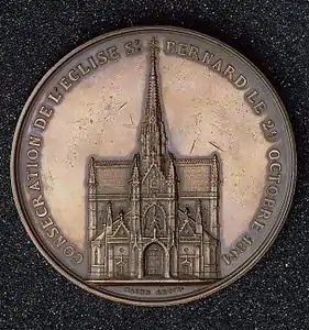 Consécration de l'église Saint Bernard (1861), médaille, revers.