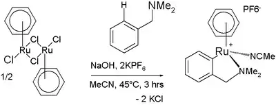 Cyclométallation d'une benzylamine substituée