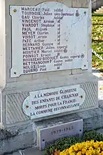 Plaque aux morts de 39-45.