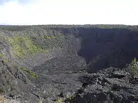 Exemple de cratère volcanique : le Pauahi.