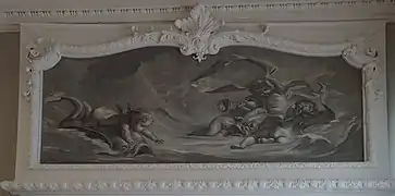 grisaille de la chambre d'honneur au 1e étage