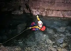 La rivière souterraine du Coulomp au puits K&K.