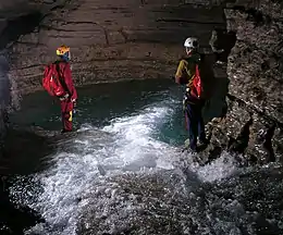 Rivière souterraine du Coulomp, grotte des Chamois, Castellet-lès-Sausses, Alpes-de-Haute-Provence, France.