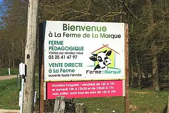 Accueil de la ferme de la Marque.