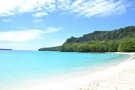 La plage de Champagne beach, sur Espiritu Santo.