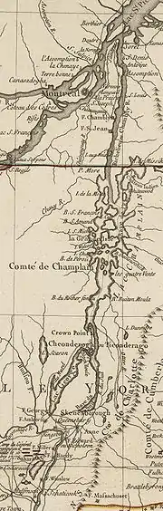 Carte ancienne montrant la partie sud du lac Saint-Pierre.