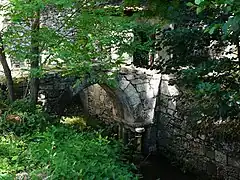 Dans le parc, petit pont sur un bras de la Beauronne