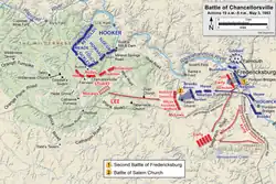 3 mai. Seconde bataille de Fredericksburg et bataille de Salem Church.