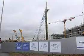 Chantier de l’arrière-gare de la station en 2017.