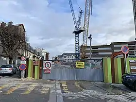 Chantier à l'emplacement de la future station.