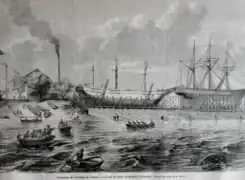 Chantiers et Ateliers de l'Océan - la cale de halage de Bacalan, 1864.