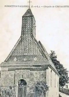 Ancienne photographie représentant la chapelle de la Chevalette, à Fondettes-Vallières. Iconographie datant du XIXe siècle.