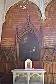 Chapelle du Sacré-Cœur de Jésus. Le tableau représente la révélation du Sacré-Cœur à Ste Marguerite-Marie Alacoque.