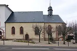 Chapelle Notre-Dame-des-Trois-Épis (église de pèlerinage de la Visitation de la Bienheureuse Vierge Marie)église avec sacristie, narthex avec portail, ancienne entrée du couvent