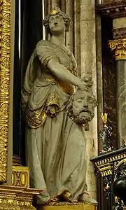 Chapelle Notre-Dame de Puy : Judith tenant la tête d'Holopherne, œuvre de Nicolas Blasset.