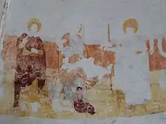 Chapelle romane de Vieuxville : peinture murale