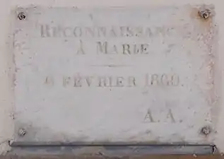 Plaque de 1860.