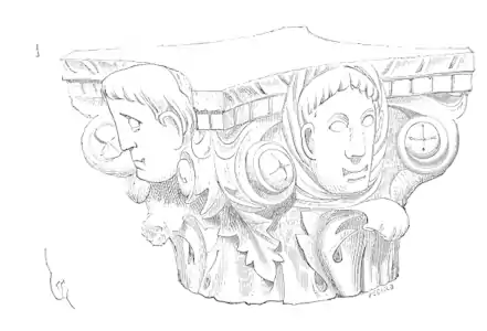 Chapiteau provenant du portique de clôture du temple de Champlieu, Viollet-le-Duc, Dictionnaire raisonné de l'architecture.