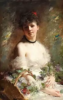 Jeune femme au panier de fleurs, collection privée.