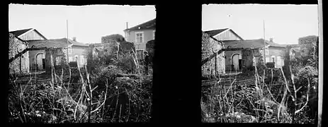 Vue générale des ruines d'une maison en 1916 : Raoul Berthelé, Archives municipales de Toulouse.