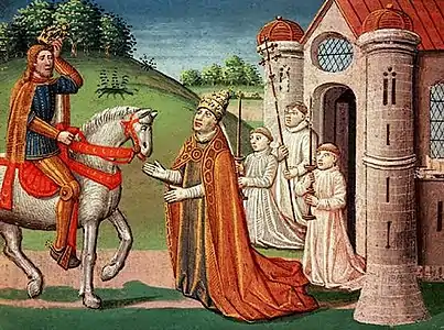 Charlemagne et le pape Adrien Ier (1493).