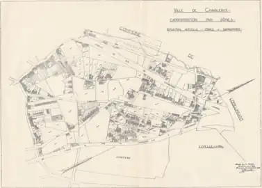 Le nord du quartier. Relevé de 1928.