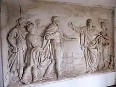 Bas-relief "Le signe donné à Achaz", Bridan, marbre de Carrare, 1786-1789.