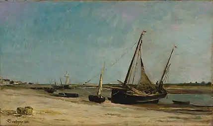 Charles-François Daubigny, Bateaux sur la côte à Étaples, 1871, New York, Metropolitan Museum of Art.