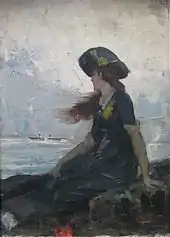 Charles HermansJeune fille au bord de la mer