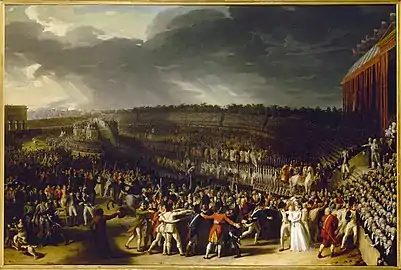 La Fête de la Fédération, le 14 juillet 1790, au Champ-de-Mars (1792), Paris, musée Carnavalet.