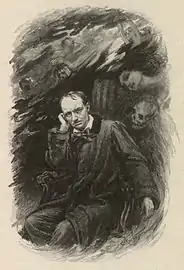 Frontispice pour Les Fleurs du mal de Charles Baudelaire (1917), bois gravé par Eugène Decisy d'après Georges Rochegrosse.