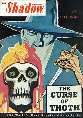 Couverture du pulp The Shadow, illustration de Charles Joseph Coll, mai 1946.