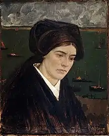 Charles Cottet : Jeune fille de l'Île de Sein (1909, musée d'Arts de Nantes).