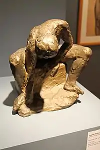 Femme nue assise se lavant les pieds,  bronze doré par Charles Despiau, vers 1906.