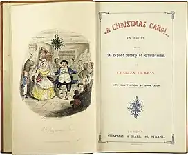 Première page de la première édition de A Christmas Carol de Charles Dickens.