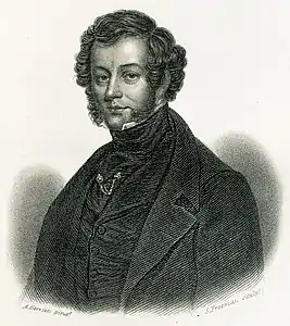 Gravure au pointillé par Samuel Freeman (en) d'après Hervieu de Charles Elmé Francatelli, probablement en 1846, servant de frontispice à The Modern Cook de Francatelli.