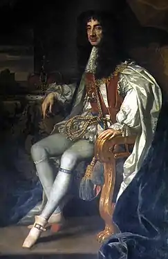 Charles II d'Angleterre ; portrait de John Michael Wright (1617-1700).