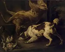 Charles Jervas - Cerf, chien et chat