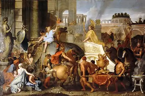 Tableau de Charles Lebrun représentant Alexandre faisant son entrée dans Babylone