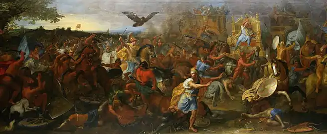 La bataille d'Alexandre contre Darius, par Charles Le Brun, musée du Louvre.