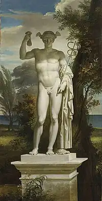 Charles Meynier, Statue de Mercure dans un paysageVizille, (musée de la Révolution française.