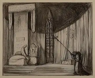 Décor conçu par Charles Ricketts pour l'épilogue, 1924.