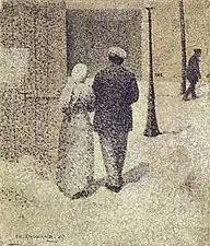 Charles Angrand, Couple dans la rue (1887), Paris, musée d'Orsay.