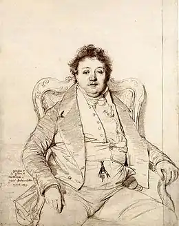 Charles Thévenin dessin d'Ingres (1817) source d'inspiration du peintre dans la pose similaire à celle du tableau.