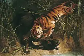 Buffle surpris par un tigre, musée des Augustins de Toulouse, (1853).