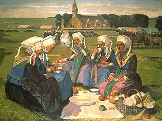 Femmes de Plougastel au pardon de Sainte-Anne-la-Palud (Charles Cottet, 1903).