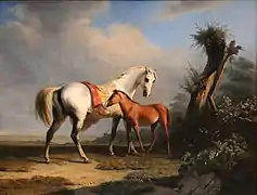 Une jument et son poulain, musées royaux des beaux-arts de Belgique, (1846).