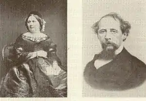 Catherine et Charles Dickens en 1858.